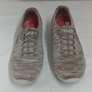 Sliver Skechers Wide fit Women's Slip ons Size 8.5